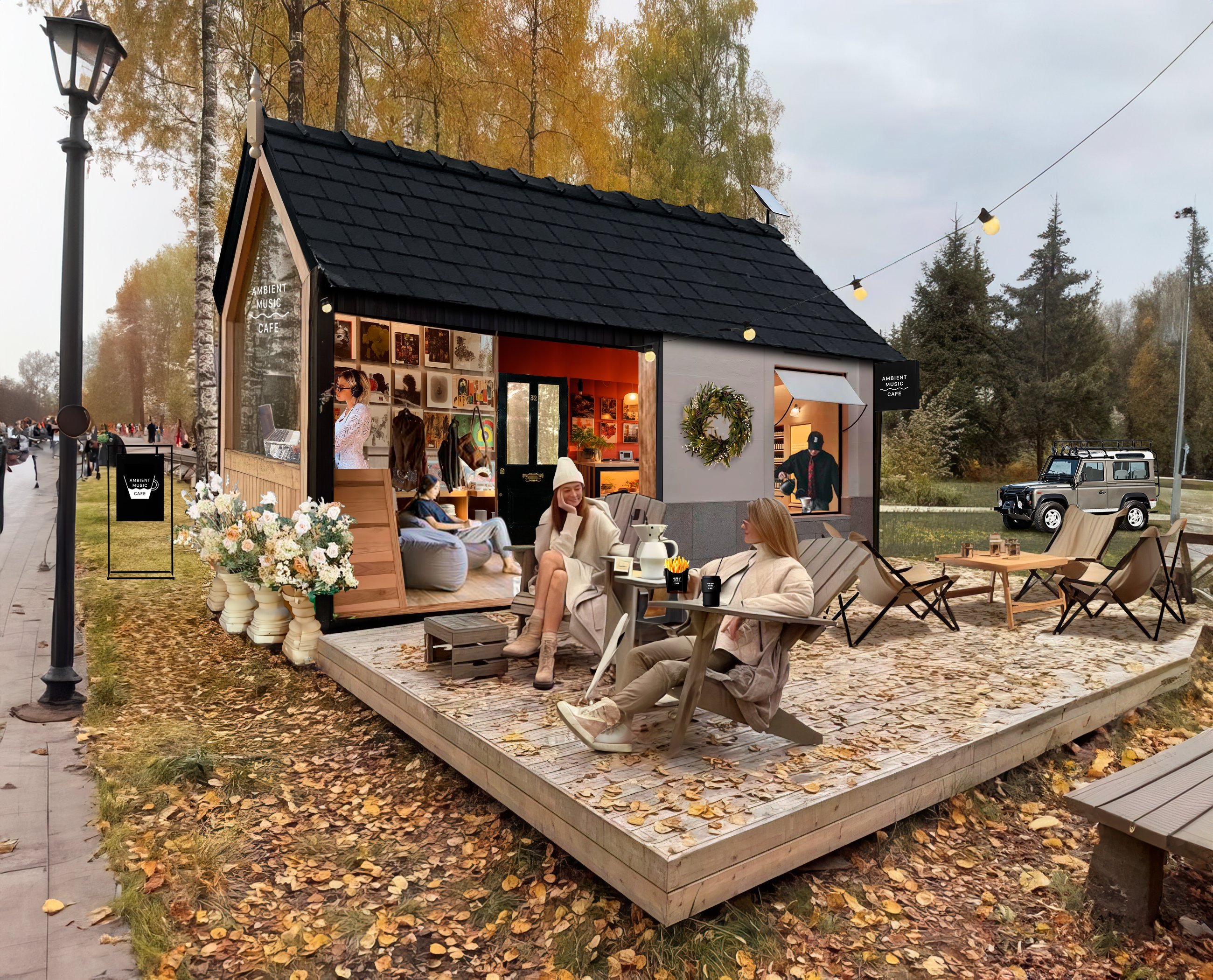 AMBIENT MUSIC CAFE — Triangle Tiny Cabin